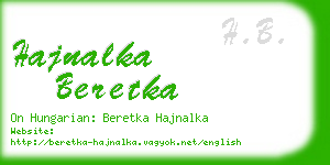 hajnalka beretka business card